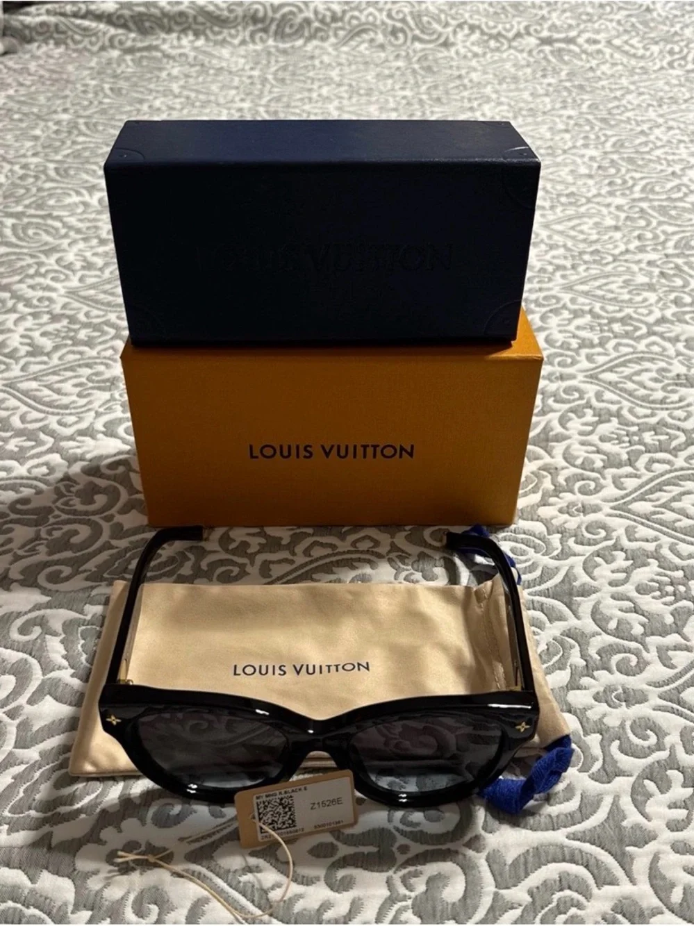 Louis Vuitton Black Cat-Eye Sunglasses with Gold Accents